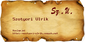 Szotyori Ulrik névjegykártya
